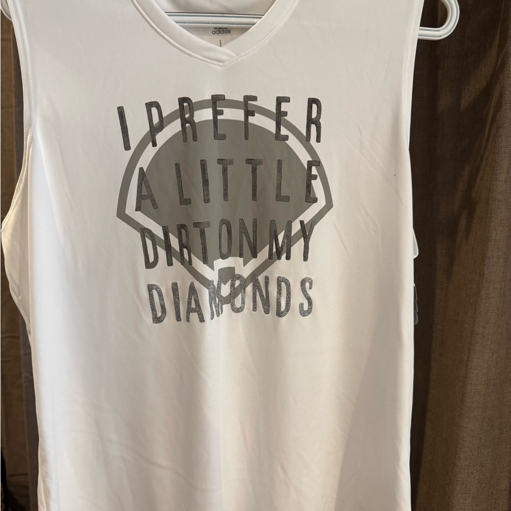 adidas White Tank Top with Graphic Print